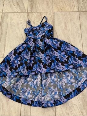 Speechless Girls' One Shoulder High Low Party Dress, Royal Blue/Black, 8